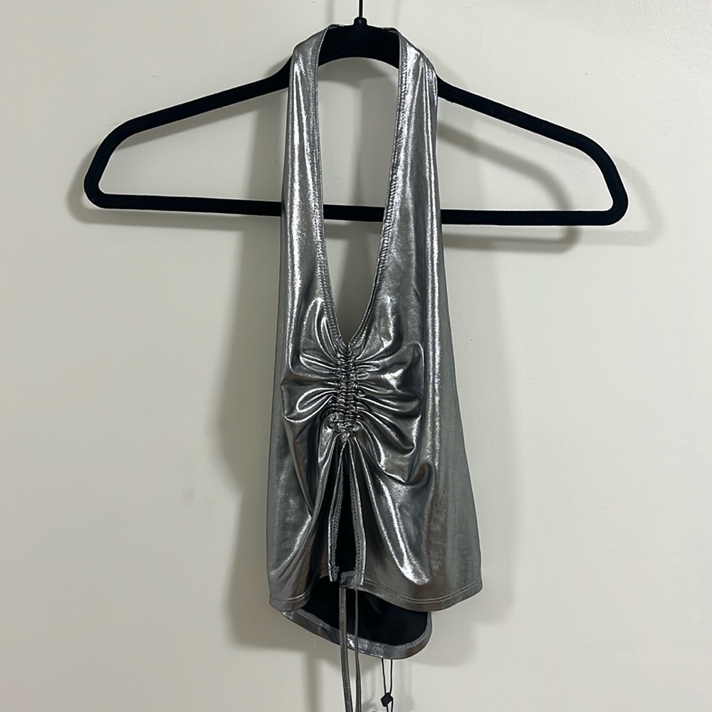 Motel Rocks chrome halter top